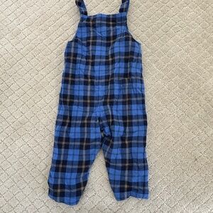 Janie and Jack Blue Plaid Madras Checkered Boy’s Overalls Longall